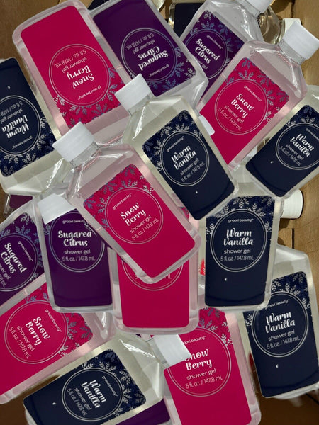 (45) Groovi Shower Gel Holiday Bulk Snow Berry Vanilla Citrus Gift Set Reseller