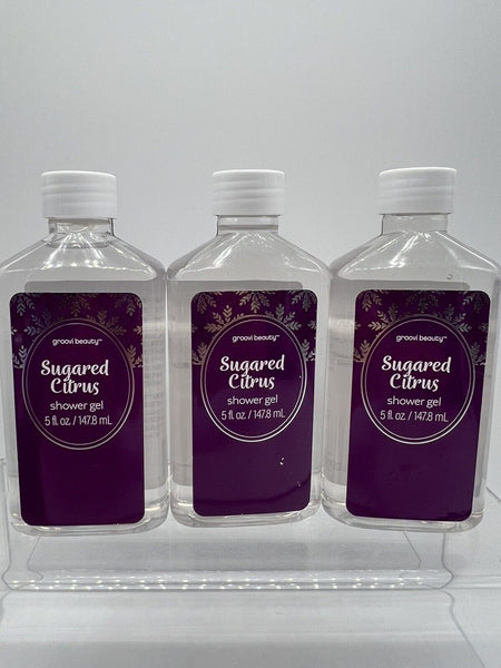 (3) Groovi Summer Sugared Citrus Body Wash Shower Gel Gift Set Christmas Holiday