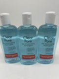 (3) Neutrogena Clear Pore Oil Eliminating Astringent Cleanser Non Drying  8Oz