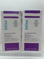 (2) Bliss Youth Got This Prevent-4 Retinol Wrinkle Advanced Smoothing Serum .67o
