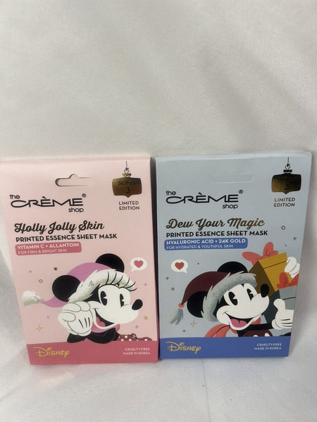 (2) Creme Shop 24k Sheet Face Mask Disney Minnie Mickey Gift Set COMBINESHIP