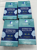 (4) Liquid I.V. Hydration Multiplier Electrolyte Drink Mix Kids Cotton Candy 8ct