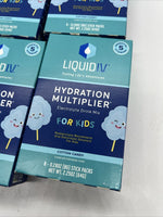(4) Liquid I.V. Hydration Multiplier Electrolyte Drink Mix Kids Cotton Candy 8ct