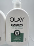 (2) Olay Sensitive Gentle Creme Facial Cleanser Oat Extract Fragrance Free 16oz