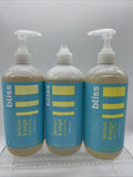 (3) Bliss Soapy Suds Body Wash Lemon & Sage 17oz Gentle Hydrating BROKEN PUMP