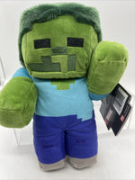 Mattel Minecraft 10" inch  Zombie Toy Green Plush Stuffed Animal Soft
