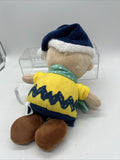 PEANUTS Christmas Charlie Brown Blue Scarf  Hat Winter Holiday Plush 11" Tall
