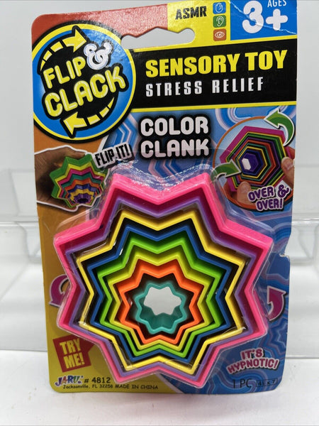 Star Flip & Clack Clank Sensory Toy Stress Relief ASMR Multi Color Random