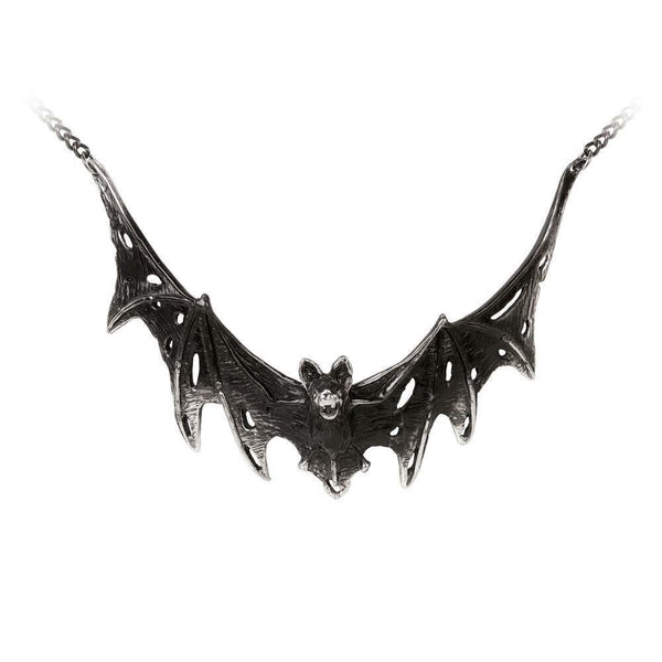 Alchemy Gothic P765 Villa Diodati Necklace Pendant Spread Wing Swooping Bat
