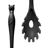 4 Piece Cat's Kitchen Gift Set Alchemy Gothic Whisk Slotted Pasta Spoon Black