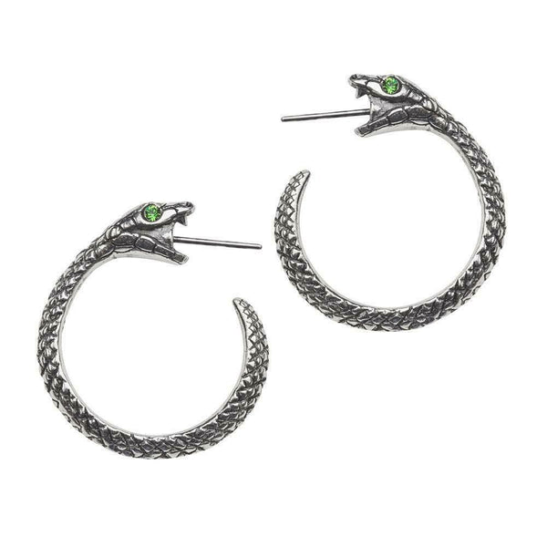 Alchemy Gothic E403  The Sophia Serpent Earrings Snake Hoop