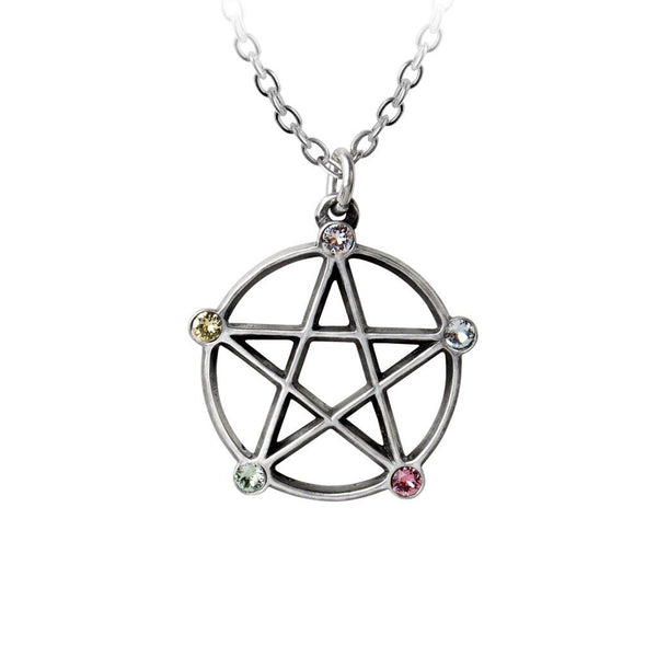 Alchemy Gothic P786  Wiccan Elemental Pentacle Necklace