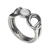 Alchemy Gothic R219 Triple Goddess Ring England Moon Wiccan Pearl Crystal