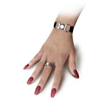 Alchemy Gothic R219 Triple Goddess Ring England Moon Wiccan Pearl Crystal