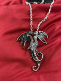 Alchemy Gothic P453  The Chemical Wedding Pendant Necklace Angel Dragon IN HAND