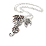 Alchemy Gothic P453  The Chemical Wedding Pendant Necklace Angel Dragon IN HAND
