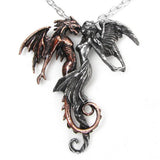 Alchemy Gothic P453  The Chemical Wedding Pendant Necklace Angel Dragon IN HAND