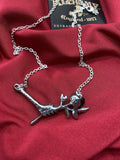 Alchemy P839 Love Never Dies Necklace Gothic Pendant England Black Rose IN Hand