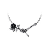 Alchemy P839 Love Never Dies Necklace Gothic Pendant England Black Rose IN Hand