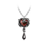Alchemy Gothic P931 Petite Affair du Coeur Pendant Red Heart Skulls Necklace