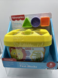 Fisher-Price Baby's First Blocks Shape Sorting Toy Storage Bucket 12 Pieces+
