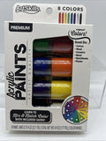 ArtSkills Acrylic Paint Set 8 Colors .75ozea 6oz Wood Canvas Metal plaster ceram