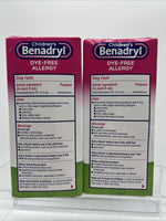 (2) Children's Benadryl Bubblegum Allergy Syrup 4-6 Hours Doses - 8 Oz 2/26