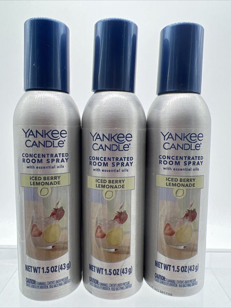 (3) Yankee Candle Iced Berry Lemonade Concentrated Room Spray Essent COMBINESHIP