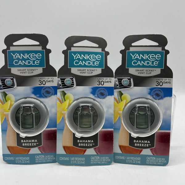 (3) Yankee Candle Bahama Breeze Smart Vent Clip Car Air Freshener COMBINESHIP