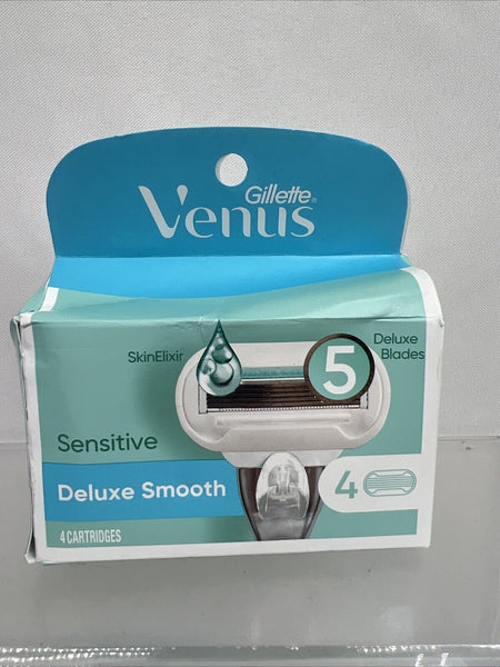 Gillette Venus Sensitive Deluxe Smooth 4 Cartridges 5 Blade Elixir COMBINESHIP