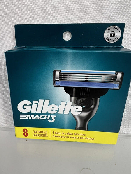 Gillette Mach3 Razor Blade Refills 8 Cartridges COMBINESHIP
