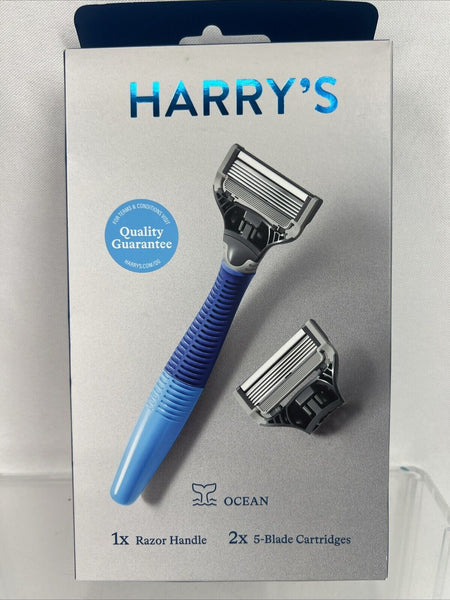 Harry's Ocean Men's Razor Includes 1 Razor Handle & 2 Cartridges COMBINESHIP