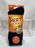 Heat Lockers WARMER Thermal Socks Crew Solid Black Womens 5-9 Mens 4-8 183518