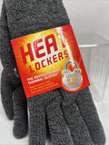 Heat Lockers Mens Gray Knit Insulating Thermal Faux Fur Lined Gloves Size M/L