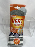 Heat Lockers WARMER Thermal Socks Crew Gray Navy White Mens Sz 4-8 - Womens 5-9