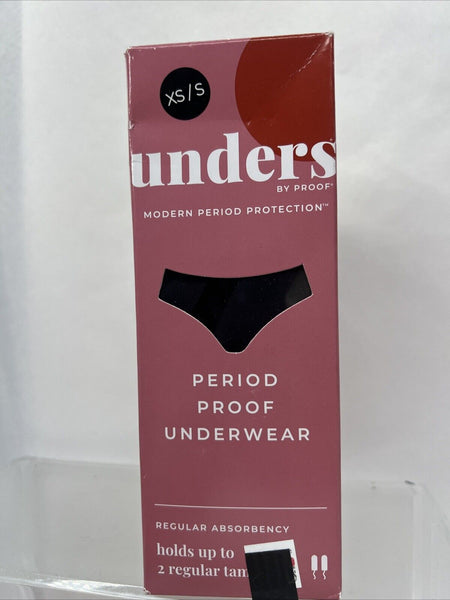 UNDERS XS/S BRIEF Period Proof Underwear Regular Absorb Black Panty COMBINESHIP