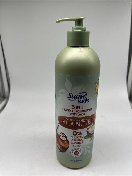 Suave Kids 3 in 1 Shampoo Conditioner Body Wash With Shea Butter 20oz