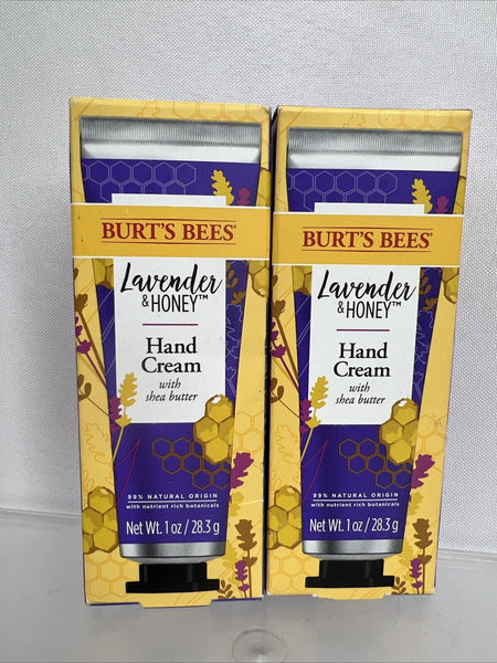 (2) Burt's Bees Hand Creme Lavender & Honey with Shea Butter Size 1 oz