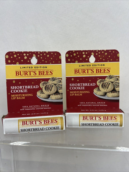 (2)Burt's Bees Limited Edition Shortbread Cookie Moisturize Lip Balm COMBINESHIP