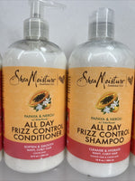 (2) Shea Moisture All Day Frizz Control Shampoo & Conditioner Soften Smooth 13oz