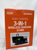 itek Fast Charge 3-In-1 Wireless Charging Stand Qi Standard  3 Devices Phone
