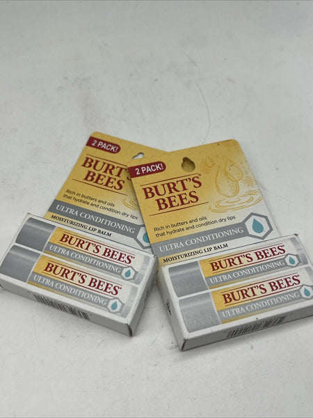 (2) Burt's Bees Natural Moisturizing Lip Balm Ultra Conditioning 2pk COMBINESHIP