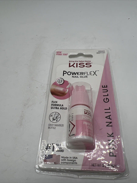 Kiss Nail Glue Powerflex #83499 Brush On Nail Glue Ultra Hold 0.10oz COMBINESHIP
