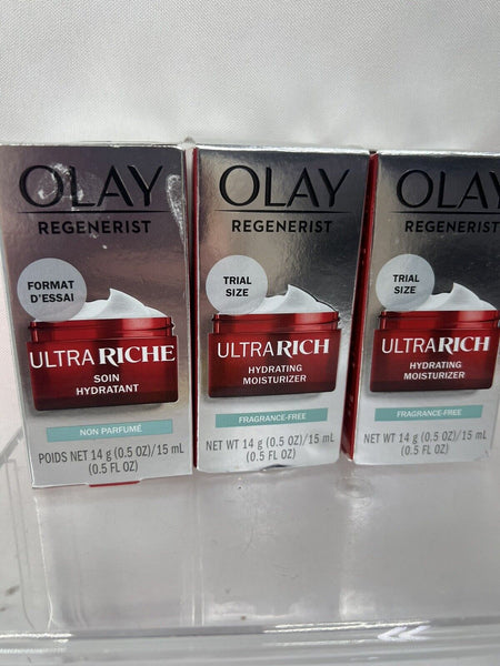 (3) Olay Regenerist Ultra Rich Hydrating moisturizer Peptides Wrinkle Frag Free