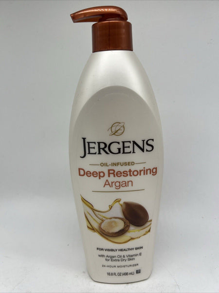 Jergens Body Lotion Argan Oil Infused Deep Restoring Extra Dry Moisturizer 16.8o