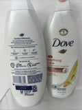 (2) Dove Soothing Care Body Wash Hydrate Calendula infused oils 22oz COMBINESHIP