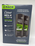 2pk Dove Men+Care Extra Fresh Refreshing Hydrating Men's Face&Body Wash 18oz