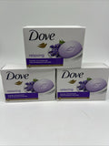 (3) Dove Beauty Bar Soap Relaxing Lavender Oil & Chamomile Moisturizer 3.75oz