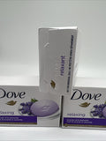 (3) Dove Beauty Bar Soap Relaxing Lavender Oil & Chamomile Moisturizer 3.75oz