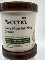 (2) Aveeno Daily Moisturizing Creme Fragrance Free Prebiotic Oat Lotion 15oz Jar